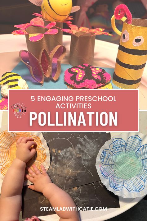 Let your preschoolers explore the world of pollination with these five simple activities! With engaging and creative activities, your preschoolers will learn about pollination, along with the important roles of bees and butterflies. They'll have a blast as they learn more about nature and the natural world while they discover these creatures and the vital role they play. Stem Pollination Activity, Pollination Activities For Preschool, Bees For Kindergarten, Butterfly Pollination Activity, Pollination Preschool, Pollinators Activities, Bee Pollination Activity, Pollinator Activities For Kids, Pollination Craft