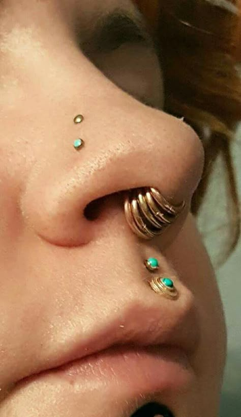 Stacked septum Stretched Septum Stacked, Medusa Piercing Jewelry Unique, Stacked Septum Piercing, Stacked Nose Piercing, Stacked Septum Ring, Septum Stack, Stacked Septum, Septum Labret, Medusa Piercing Jewelry