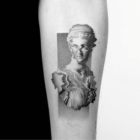 Sculpture Tattoo, Surreal Tattoo, Statue Tattoo, Type Tattoo, Inspiration Tattoos, Mythology Tattoos, Greek Tattoos, World Tattoo, Tattoos Gallery