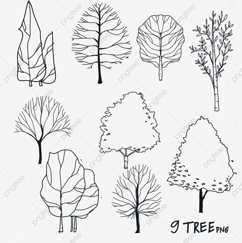 Trees Illustration Vector, Architectural Trees, Arch Sketch, Trees Vector, Teenage Room Decor, Architecture Drawing Presentation, 심플한 그림, Architecture Drawing Sketchbooks, Landscape Architecture Drawing