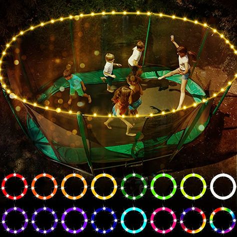 LED Trampoline Lights，Remote Control Trampoline Rim LED Light for Trampoline, 16 Color Change by Yourself, Waterproof，Super Bright to Play at Night Outdoors, Good Gift for Kids Trampoline Lights, Trampoline Accessories, Rim Light, Kids Trampoline, Cool Gifts For Kids, Trampolines, Color Changing Led, Can Lights, Waterproof Led