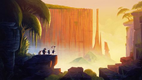 Disney & Pixar Concept Art - Imgur Pixar Concept Art, Concept Art Disney, Up Pixar, Animation Concept Art, Paradise Falls, Environment Painting, Animation Disney, Disney Pixar Up, Color Script