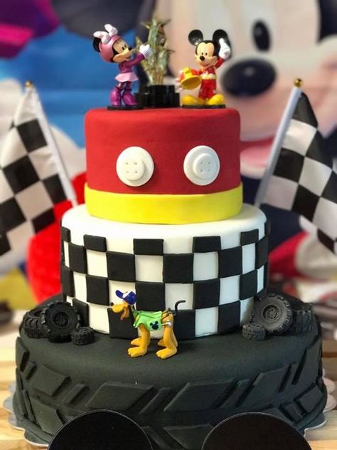 Mickey Mouse Roadsters Race Cake Mickey Mouse Racers Birthday Cake, Mickey Mouse Race Car Party, Mickey And The Roadster Racers Cake, Mickey Roadster Racers Birthday Cake, Mickey Mouse Racers Birthday, Mickey Mouse Roadster Racers Birthday, Transportation Birthday Cake, Birthday Cake 26, Mickey Roadster Racers Party