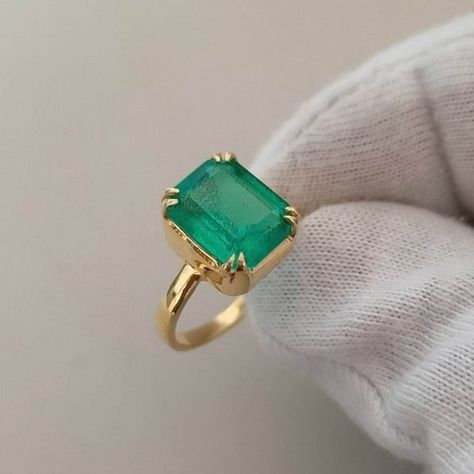 Panna Ring, Emerald Engagement Ring Green, Art Deco Emerald Ring, Smaragd Ring, Emerald Ring Vintage, Natural Emerald Rings, Creativity Art, Capricorn And Aquarius, Emerald Engagement