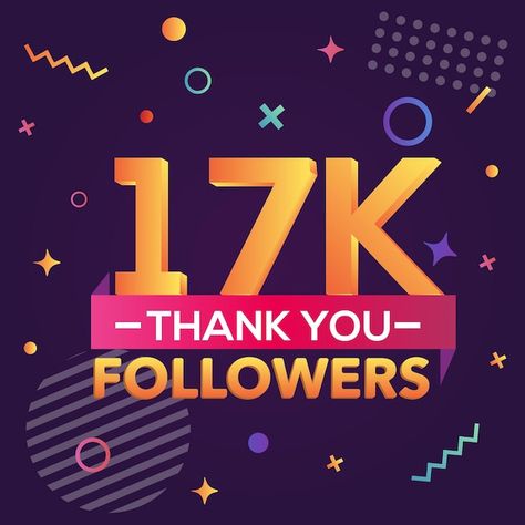 Thank you 17000 followers, thanks banner... | Premium Vector #Freepik #vector #thank-you-subscribers #thank-you-followers #like #subscribe Congratulation Card, Album Layout, Photo Album Layout, 17k Followers, Logo Psd, Technology Icon, Like Subscribe, Card Banner, Poster Invitation