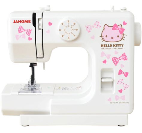 Hello Kitty Sewing, Hello Kitty Appliances, Sewing Machines Best, Sewing Machine Stitches, White Sewing Machine, Janome Sewing Machine, Computerized Sewing Machine, Hello Kitty Merchandise, Hello Kitty House