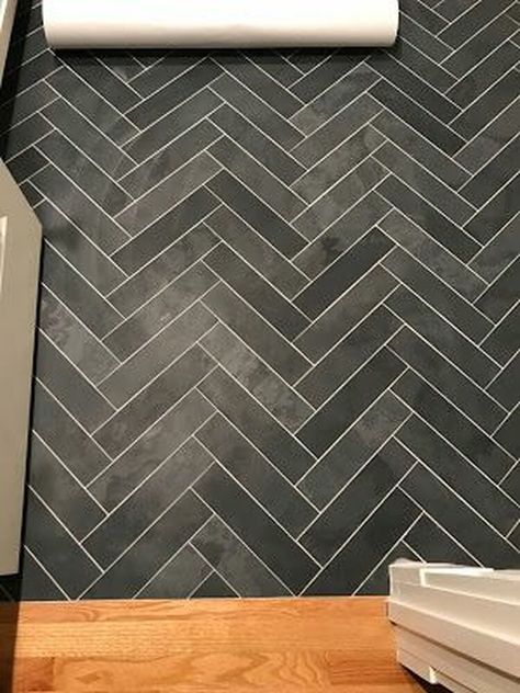 Most Popular Slate Tile 2022 | Brazilian Black Slate Tile 3x12 Herringbone Tile Floor, Black Slate Tiles, Herringbone Tile Floors, Entryway Tile, Grey Grout, Slate Flooring, Herringbone Tile, Studio Kitchen, Slate Tile