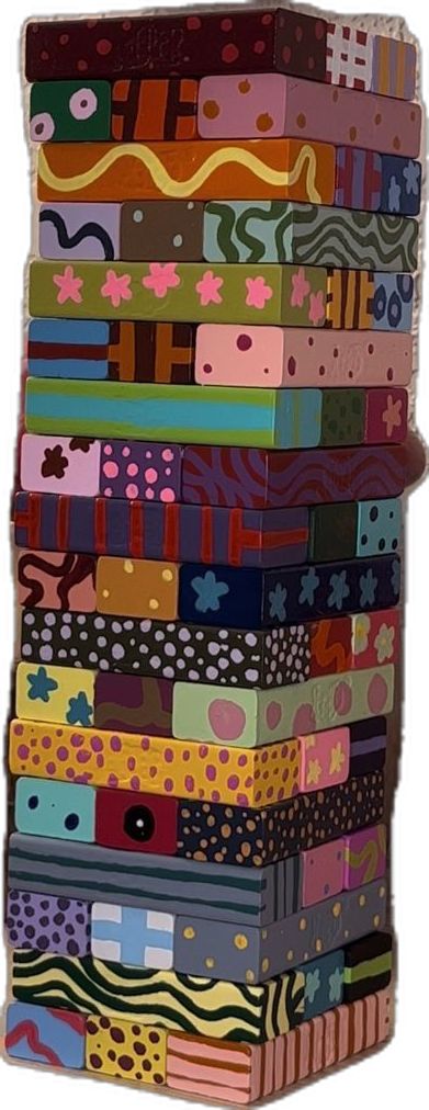 Jenga Painting, Painted Jenga Blocks, Painted Jenga, Dare Jenga, Diy Cute Room Decor, Truth Or Dare Jenga, Organizing Jewelry, Old Board Games, Jenga Blocks