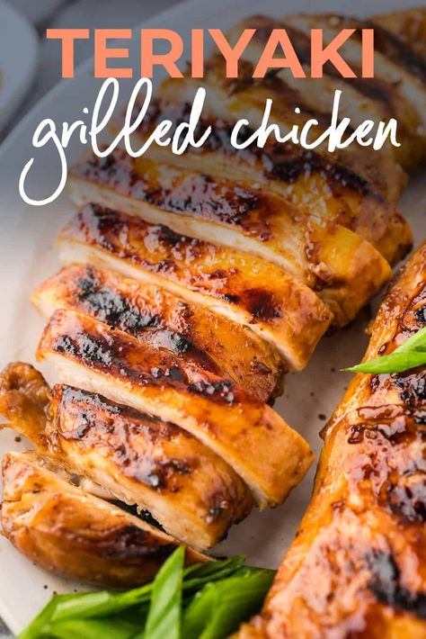 This Grilled Teriyaki Chicken is sure to be a summer favorite. Juicy, tender chicken is perfectly seasoned with our easy teriyaki chicken marinade. Just a handful of ingredients and 5 minutes of prep work for some of our favorite grilled chicken! Chicken Tenders Oven, Teriyaki Chicken Marinade, Teriyaki Chicken Breast, Healthy Chicken Marinade, Crispy Honey Chicken, Undercooked Chicken, Grilled Chicken Breast Recipes, Easy Teriyaki Chicken, Grilled Chicken Marinade