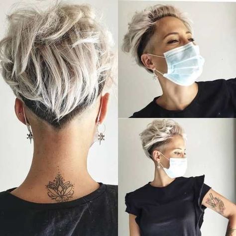 Haircut Design, Better Self, Feminine Pixie, Hair Undercut, Pixie Haircut For Thick Hair, Short Hair Undercut, Super Short Hair, Undercut Pixie Haircut, Edgy Short Hair