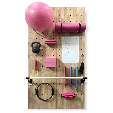 myWall® 85"H x 47.25"W Pegboard | Wayfair Yoga Storage Ideas, Gym Equipment Storage, Yoga Storage, Peg Wall, Ideas Habitaciones, Workout Room Home, Studio Pilates, Exercise Room, Gym Room At Home