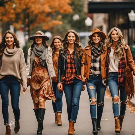 Fall is here, and it's time to cozy up your wardrobe! 🍂  Check out these fabulous fall outfits for women that combine comfort and style.   From chunky sweaters to chic boots, there’s something for everyone!  What’s your go-to fall look? Share in the comments!  #FallFashion #CozyStyle #AutumnOutfits  #SweaterWeather #FallVibes #ChicAutumn Fall Friends Pictures, Fall Group Photoshoot, Family Gathering Outfit, Girlfriends Photoshoot, Staff Photos, Fall Photo Shoot Outfits, Seasonal Outfits, Fall Outfits For Women, Pictures Outfits