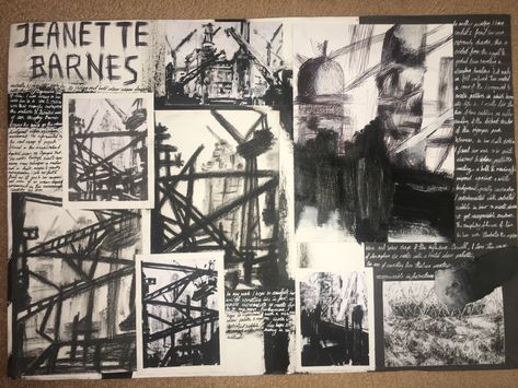 Title Page Photography, Architecture Title Page, Structure Gcse Art Title Page, Jeanette Barnes, Buildings Title Page Gcse Art, Gcse Art Buildings Final Piece, London Art Drawing, Gsce Artist Research Page, A Level Art Sketchbook Layout