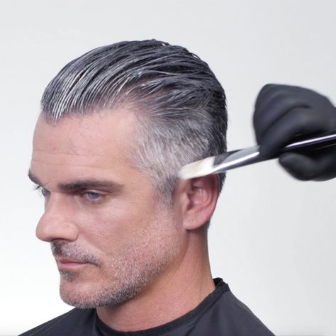 Watch! How To Blend Grays in 10 Minutes Grey Hair Rinse, Blend Haircut, Different Haircut Styles, Grey Hair Color Men, Gray Hair Men, Haircut Styles For Men, Masculine Features, Short Grey Haircuts, Ash Grey Hair