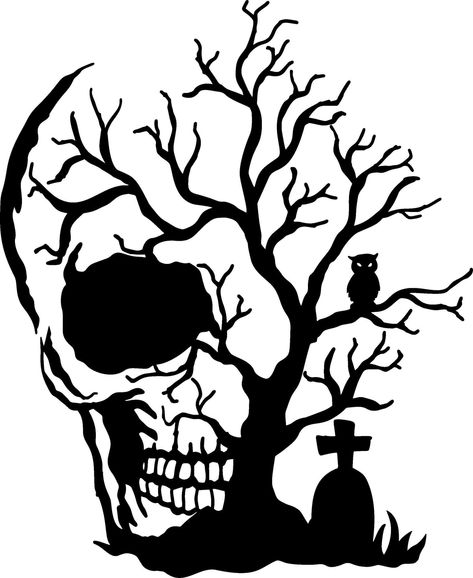 Halloween Tattoo Stencil, Mushroom Skull Tattoo, Skull Silhouette Stencil, Goth Stencil, Trippy Stencil Patterns, Spooky Woodburning, Airbrush Art Stencil, Drawing Sky, Cricut Skulls Vinyl Decals