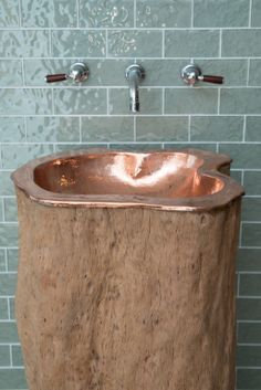 Copper Tree, Copper Bathroom, Wooden Bathroom, Copper Sink, Bathroom Collections, Trendy Home, Furniture Manufacturers, Rustic Design, Inspiration Ideas