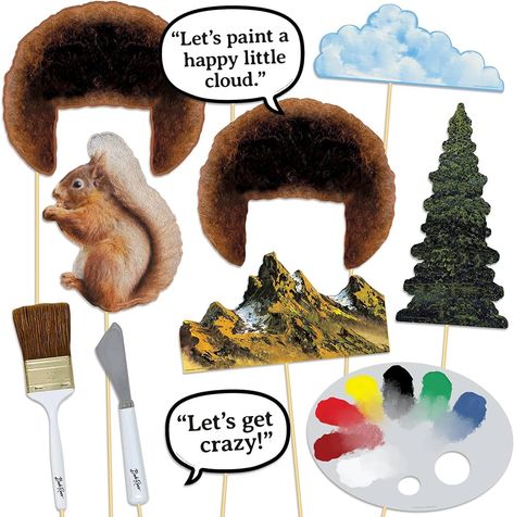 Bob Ross Photo Booth Props (11 Piece Set) Party Decorations by Prime Party : Amazon.ca: Health & Personal Care Bob Ross Party, Bob Ross Birthday, Prime Party, Tree Props, Max And Ruby, Bob Ross Paintings, Vbs 2024, The Joy Of Painting, Diy Photo Booth