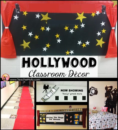 Roll out the red carpet for some lights, camera, action! A Hollywood classroom theme is all about putting the spotlight on your students' strong points; their Hollywood Theme Classroom Door, Hollywood Classroom Theme, Movie Classroom, Baseball Classroom, Fccla Ideas, Hollywood Classroom, Hollywood Halloween, Hollywood Theme Classroom, Theatre Classroom