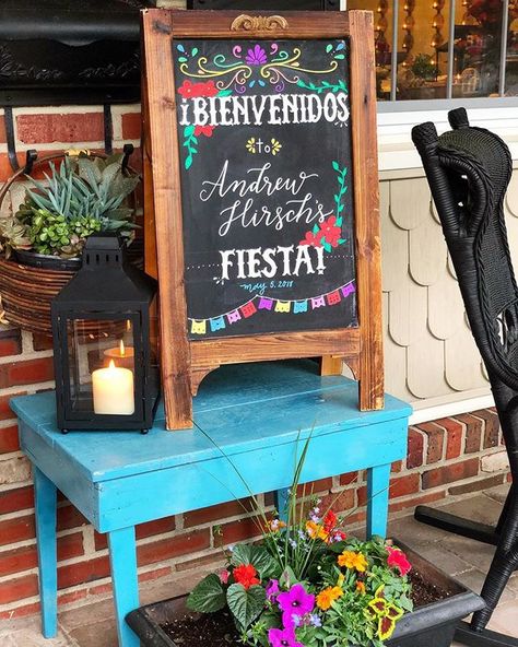 Taco Chalkboard Sign, Fiesta Welcome Sign, Fiesta Chalkboard Sign, Fiesta Sign, Chalkboard Hand Lettering, Bridal Shower Chalkboard, Mexican Fiesta Bridal Shower, Taco Bar Party, Mexican Theme Party Decorations