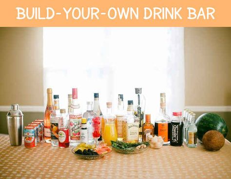 9 Ways To Set Up A DIY Drink Bar And Blow Your Friends' Minds Party Drinks Station, Diy Drink Bar, Cocktail Bar Ideas, Cranberry Champagne Cocktail, Beverage Station Party, Diy Cocktail Bar, Is It The Weekend Yet, Drinks Station, Michelada Recipe