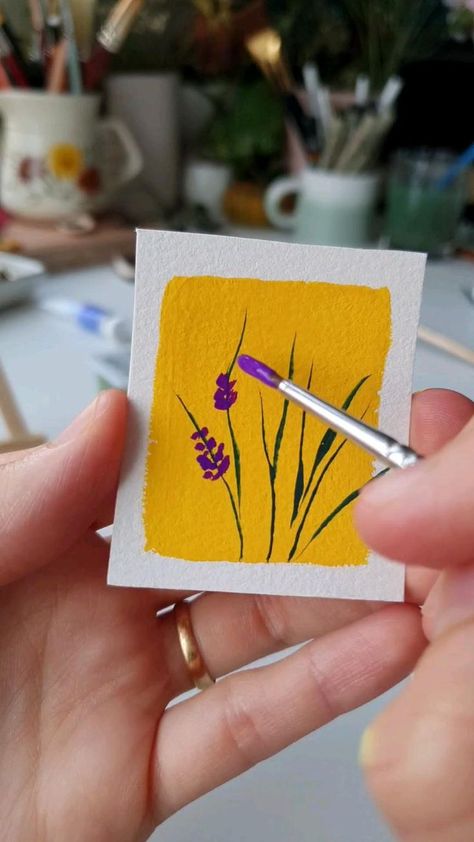 ✨Mini Flower Painting✨ Painting Ideas For Beginners | Mini canvas art, Book art diy, Small canvas art Mini Tela, Mini Toile, Simple Canvas Paintings, Easy Canvas Art, Soyut Sanat Tabloları, Abstract Art Painting Diy, Tile Shower Ideas, Canvas Painting Designs, Painting Art Lesson