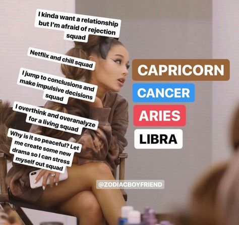 Cardinal Signs, Jumping To Conclusions, Zodiac Signs Funny, Zodiac Memes, I'm Afraid, Netflix And Chill, Zodiac Astrology, Zodiac Signs, Astrology