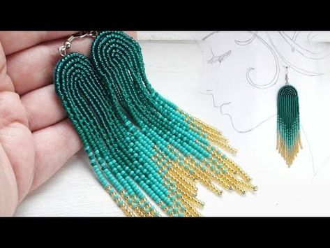 Jewelry making / beaded earrings tutorial / How to make Native American style earrings - YouTube Diy Seed Bead Earrings, Earrings Tutorial, Beaded Earrings Tutorials, Beaded Earrings Diy, Diy Jewelry Unique, Diy Fashion Hacks, Seed Beading, Seed Bead Patterns, Native American Style