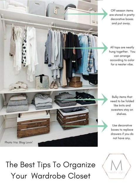 the best tips and ideas on how to organize your closet. Wardrobe Tidy Ideas, How To Organize Closet Clothes, Capsule Wardrobe Closet Organization, Minimal Closet Organization, How To Organize Clothes In Closet, How To Organize Closet, Organize Closet Clothes, Wardrobe Organizer Ideas, How To Organize Your Room