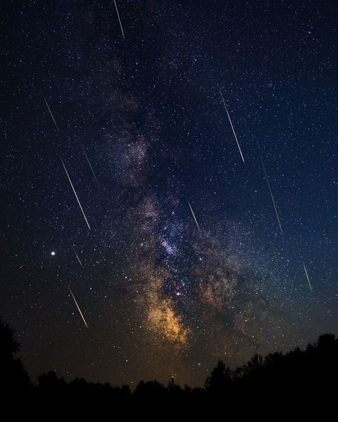 Perseid Meteor Shower Sky, Meteors Aesthetic, Meteor Aesthetic, Meteor Shower Aesthetic, Meteor Rain, Perseid Meteor Shower, Sky Full Of Stars, Look At The Sky, Space Images