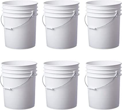 Amazon.com: 6 Pack | Premium 5 Gallon Bucket, Food Grade BPA Free HDPE, White - no Lid : Industrial & Scientific Food Grade Buckets, Five Gallon Bucket, Growing Broccoli, 5 Gallon Buckets, Broccoli Stems, Broccoli Sprouts, Pet Food Storage, Wheat Berries, Plastic Buckets