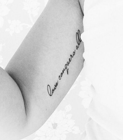 Love Conquers All Tattoo, Mom Daughter Tattoos, Tattoo Love, Love Conquers All, Tattoos For Daughters, Family Art, Little Tattoos, Word Tattoos, All Tattoos