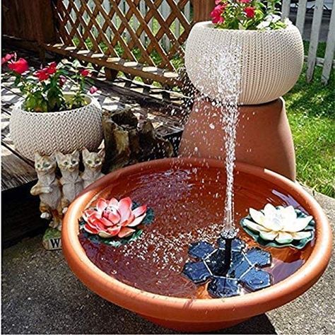 HZWLF Pond Garden Solar Fountain Pump 1.7W Powered Submersible Outdoor Water Feature For Bird Bath,Water Circulation : Amazon.es: Jardín Solar Powered Water Pump, Solar Powered Fountain Pump, Diy Solar Fountain, Solar Bird Bath, Bath Garden, Water Fountain Pumps, Solar Powered Fountain, Fountain Garden, Solar Water Fountain