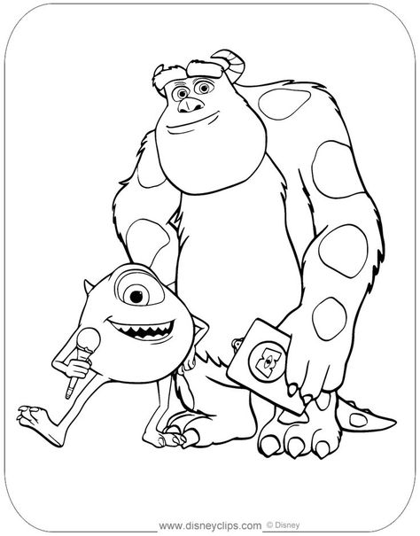 Sulley And Boo, Monsters At Work, Kids Colouring Printables, Disney Colouring Pages, Halloween Coloring Pictures, Mom Coloring Pages, Castle Coloring Page, Stitch Coloring Pages, Mike And Sulley