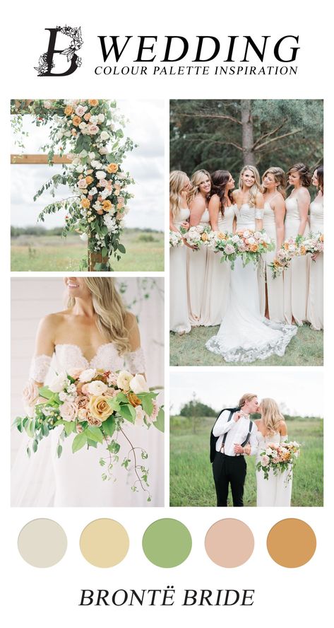 Cream And Green Wedding, Colour Palette Inspiration, Spring Wedding Color Palette, Neutral Wedding Colors, Spring Wedding Decorations, Green Wedding Colors, Wedding Colour, Peach Cream, Spring Wedding Colors