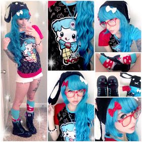 Alexa's Style Blog: Juizywoozy Magic Ice Cream Daily Style Post Goth Kawaii Outfits, Magic Ice Cream, Alexa Poletti, Harajuku Girl, Harajuku Girls, Pastel Goth Fashion, Grunge Goth, Japanese Street Fashion