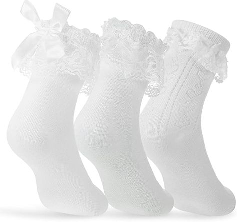 3 Pairs Women's Ruffle Socks Girls Lace Topped Ankle Socks White Frilly Socks with Bowties Cotton Socks Princess Style Dress Socks for Women Ladies : Amazon.co.uk: Fashion White Frilly Socks, Princess Style Dress, Fairycore Outfit, Prep Girl, Girls Ankle Socks, Ruffle Socks, Frilly Socks, Ruffled Socks, Spring Scents