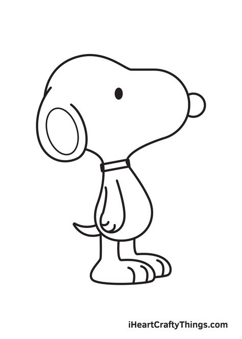 Snoopy Template Free Pattern, Snoopy Easy Drawing, Snoopy Outline, Easy Dog Painting, Draw Snoopy Step By Step, Drawing Snoopy, Snoopy Clip Art, How To Draw Snoopy, Painting Outlines