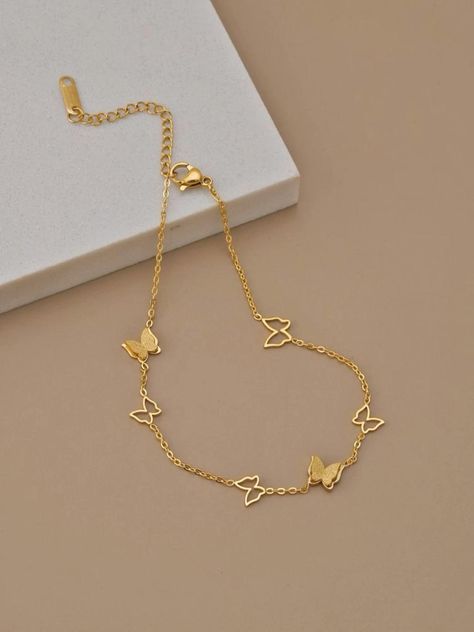 Jewelry Design Necklace Gold, Butterfly Bracelet Gold, Minimalist Accessories Jewellery, خواتم خطوبة, Delicate Gold Bracelet, Necklace Gold Jewelry, Gold Bracelet Simple, Unique Gold Jewelry Designs, Unique Gold Jewelry