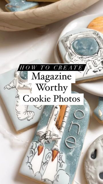 Emily Retamozo on Instagram: "Okay I’m definitely not a professional photographer, but this is what I do! Props, a few favorite cookies as the focus of the photo and then some filler cookies and voila! A few other things to keep in mind…not every cookie has to be in the photo fully. Create interest in the photo by having some cookies half in the shot and half out. Overlap some of them and don’t be afraid to leave some open space too! Cookie inspo from the greatest space set of all time made How To Take Pictures Of Cookies, Cookie Hacks, Keep In Mind, Favorite Cookies, Professions, Professional Photographer, Monster Cookies, Cookie Decorating, Food Photography