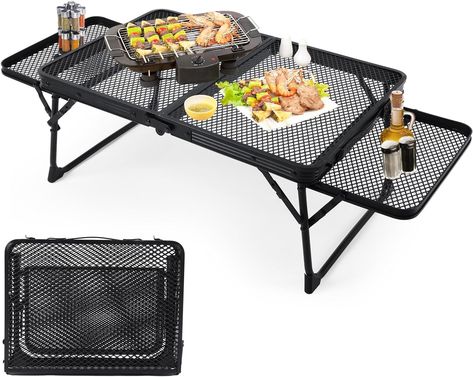 Picnic Tables Ideas, Dinner Table Set Up, Foldable Picnic Table, Small Picnic, Camping Dishes, Folding Camping Table, Wooden Picnic Tables, Blackstone Grill, Bbq Table