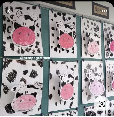 All About Cows Preschool, Farm Theme Centers Preschool, Cow Art For Preschool, Farm Animal Arts And Crafts, Farm Craft For Preschool, Cow Crafts For Preschoolers, Farm Animals Art And Craft, Farm Projects Preschool, Cow Art Preschool