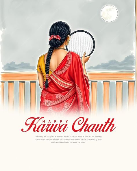 Happy Karwa Chauth and Karva Chauth for married women Fasting social Media Post banner | Premium AI-generated PSD Karwa Chauth Post, Diwali Holiday, Happy Karwa Chauth, Karva Chauth, Married Women, Jewelry Post, Photo Pose For Man, Photo Art Gallery, Luxury Packaging