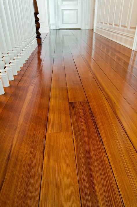 Longleaf Lumber reclaimed #1 Quartersawn Heart Pine Flooring in a Cold Spring Harbor, New York, home. Pine Stair Treads, Heart Pine Floors, Pine Wood Flooring, Pine Flooring, Cold Spring Harbor, Heart Pine Flooring, Southern Yellow Pine, Heart Pine, Refinishing Floors