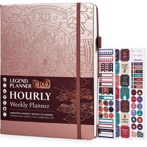 Combining structure and organization with your passions and dreams can be tricky. You need to keep your big-picture and daily goals in focus as you plan your time each day. With the A4 Legend Hourly Planner PRO, find all of the organizational features and space for creativity that you need to set you on the path to success. Start 12 months of progress today. Transform your dreams into goals and stay motivated every day to make them a reality. Packed with motivational prompts and spacious A4 layo Legend Planner, Glamorous Office, Daily Organizer, Hourly Schedule, Weekly Hourly Planner, Colorful Planner, Daily Schedule Planner, Appointment Planner, Daily Organization