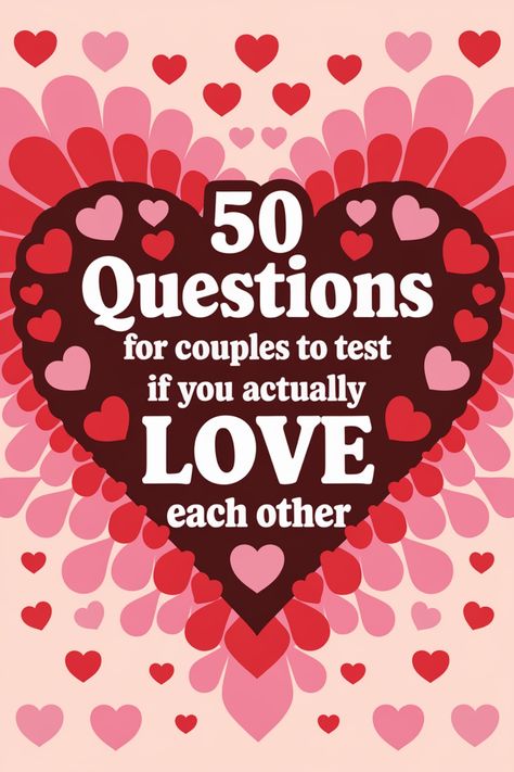 "50 Questions for couples to test if you actually love each other with heart background." Couple Trivia Questions, Couple Quiz Questions, Fun Couples Quiz, Couples Trivia, Insightful Questions, Lies Relationship, Couples Quiz, Language Quiz, Questions For Couples