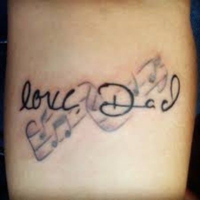 Memorial Tattoos for Anyone You've Loved and Lost ... Tattoos Dedicated To Parents, Dedication Tattoos, Matching Tattoos For Couples, Signature Tattoo, Father Memorial, Handwriting Tattoos, Tattoos For Couples, Loved And Lost, Father Tattoos