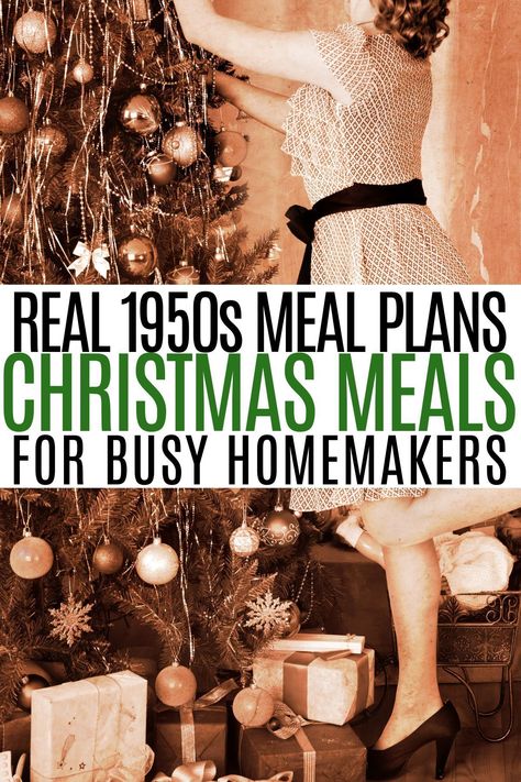 Step into the nostalgia of a 1950s Christmas with these real 1950s Christmas meal plans tailored for the busy homemaker. Explore vintage-inspired recipes, festive tips, and a culinary journey back in time, making your holiday season truly special. Christmas Meal Plan, 1950s Food Party, 1950s Christmas Party Food, Old Fashioned Christmas Dinner, 1950s Diet Plan, 1950 Christmas Party, Old Christmas Recipes, Chart House Recipes, Retro Christmas Recipes