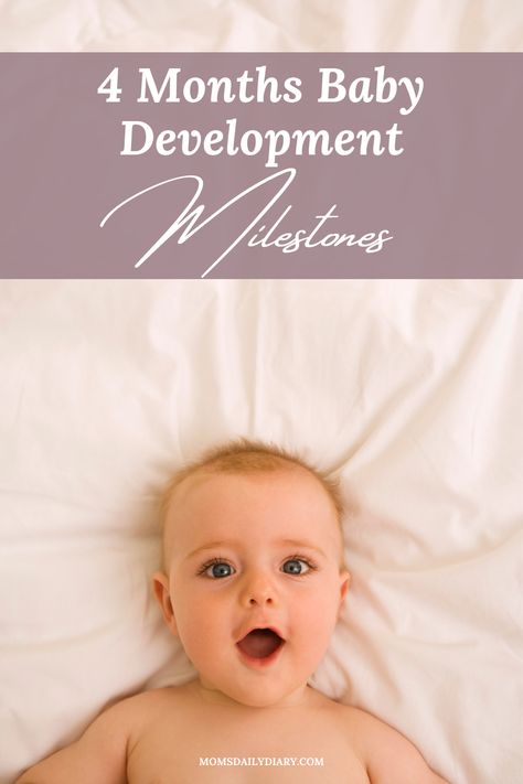 Have you noticed all the new skills your baby has? Here are the milestones associated with the 4 months baby development. 4 Month Milestones, 3-4 Month Milestones, Newborn Development Milestones, Infant Developmental Milestones, Developmental Milestones 0-12 Months, Developmental Milestones 3-5, Baby Development Milestones, 4 Month Baby, Development Milestones