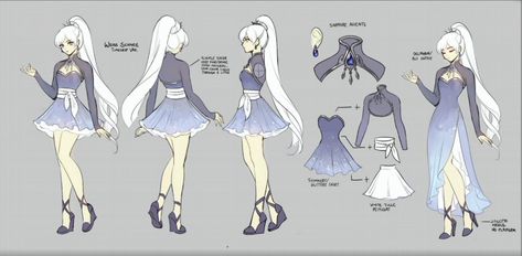 RWBY Volume 4 Concept Art - Weiss Schnee. Rwby Weiss, Rwby Cosplay, Rwby Volume, Red Like Roses, Rwby Characters, Team Rwby, Rwby Fanart, Character Sheet, Illustration Sketches