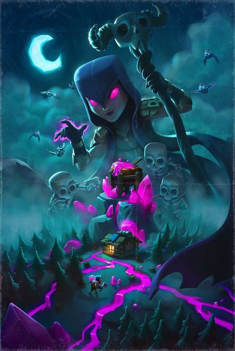 Clash Of Clans Aesthetic, Clash Royale Drawings, Clash Of Clash, Clash Royale Personajes, Clash Royale Wallpaper, Royal Wallpaper, Witch Wallpaper, 2023 Art, Game Mobile